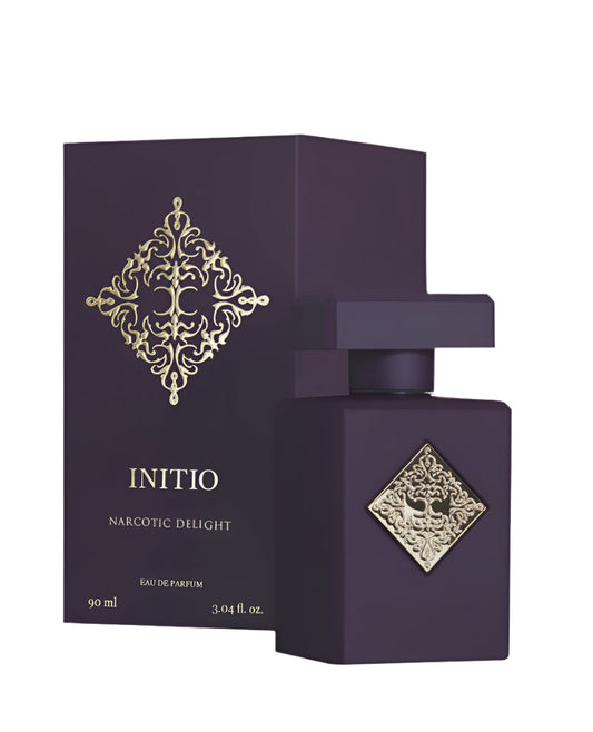 Initio Narcotic Delight Unisex EDP perfume bottle with elegant design and branding on a neutral background.