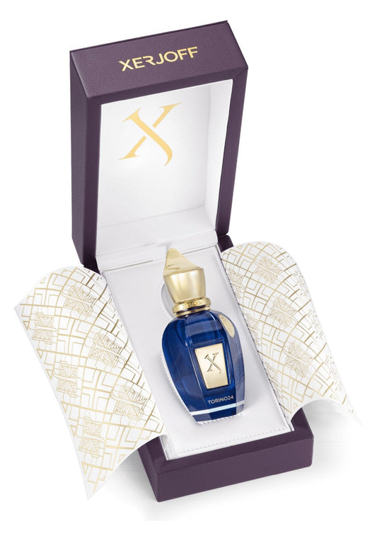 Xerjoff Torino24 unisex EDP perfume bottle with elegant packaging and sleek design, showcasing the luxury fragrance.