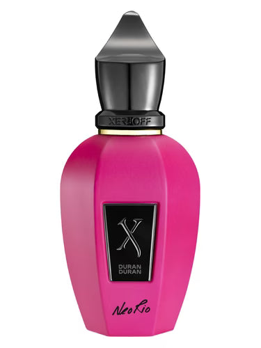 Xerjoff Duran Duran NeoRio Xerjoff unisex eau de parfum bottle with sleek design and elegant label, set against a neutral background.