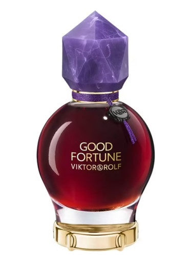 Viktor & Rolf Good Fortune Elixir women's EDP intense bottle with elegant gold accents and floral design.