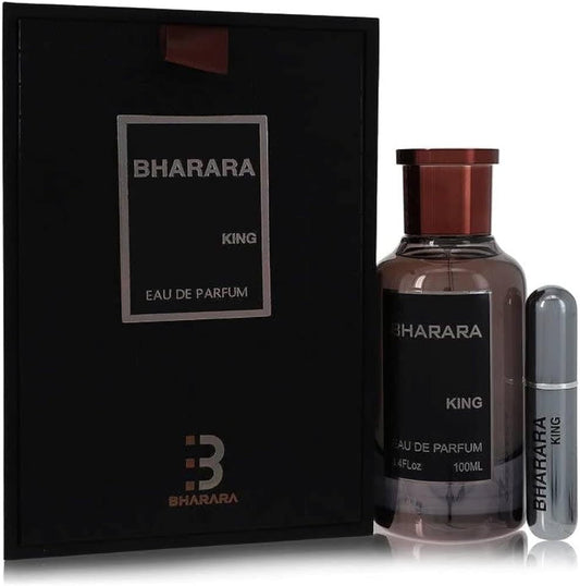 Bharara King for Men EDP bottle with elegant packaging, showcasing a sophisticated men's fragrance by Bharara.