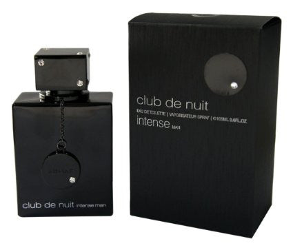 Armaf Club de Nuit Intense for Men perfume bottle with sleek design and silver cap, displayed on a neutral background.