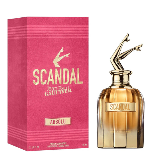 Jean Paul Gaultier Scandal Absolu women’s EDP bottle with floral and gold accents, elegant perfume design.
