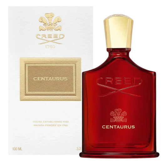 Creed Centaurus unisex Eau de Parfum bottle with minimalist design and black cap, showcasing the luxury fragrance's elegant packaging.