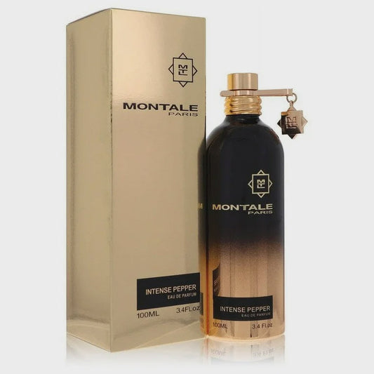 Montale Intense Pepper Eau de Parfum spray for unisex, featuring a sleek bottle design and bold pepper scent.