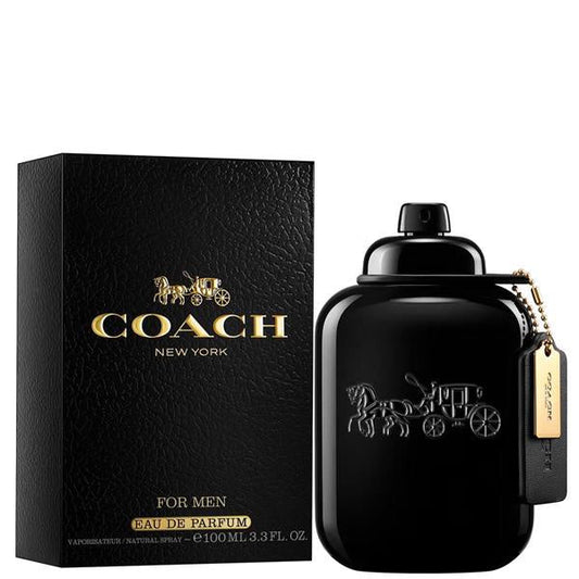 Coach New York for Men EDP bottle with sleek design and branding, showcasing the men's fragrance packaging.
