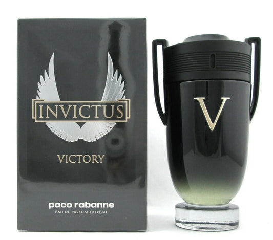 Invictus Victory (V) for Men Paco Rabanne EDP Extreme bottle with sleek design and silver accents.