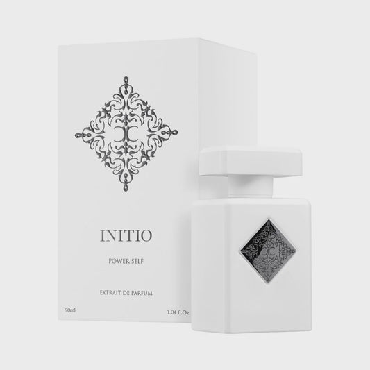 Initio Power Self Initio unisex EDP bottle with sleek design, showcasing the fragrance and branding.
