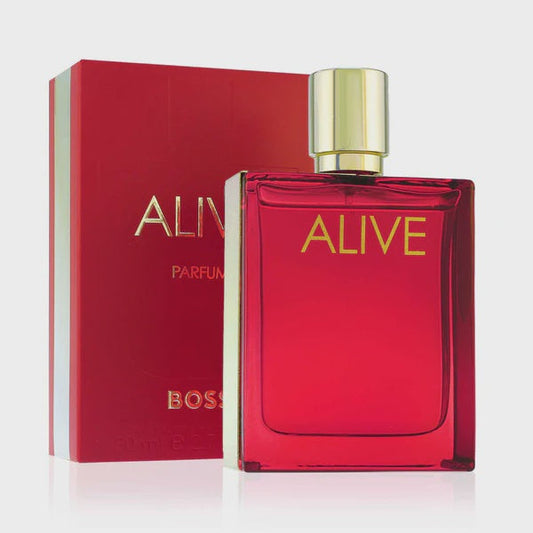 Hugo Boss Boss Alive perfume for women in a 50ml bottle, featuring elegant packaging and a sleek fragrance design.