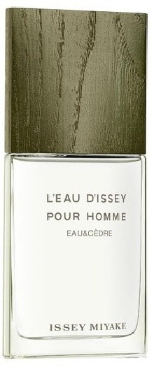 Issey Miyake L'Eau d'Issey Eau & Cèdre EDT Intense bottle with sleek design, representing men's fragrance in a clear glass container.