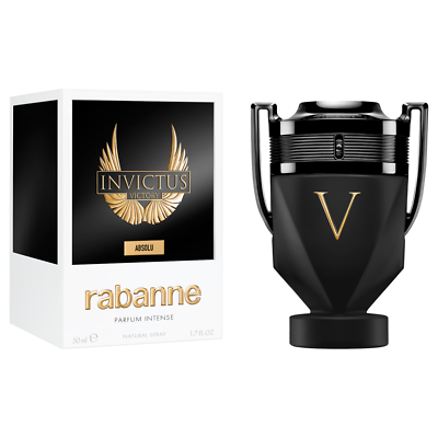 Paco Rabanne Invictus Victory Absolu for Men Eau de Parfum bottle with sleek design and gold accents.