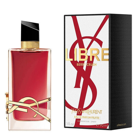 Yves Saint Laurent Libre Berry Crush EDP for women, 3 oz spray bottle with elegant packaging and floral fragrance design.
